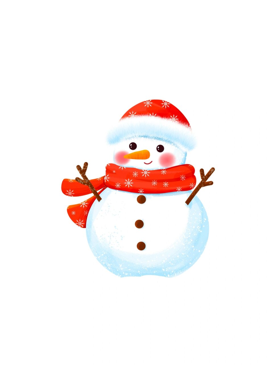 雪人插画‖冬季手绘可爱雪人简笔画免抠图① 7015701570