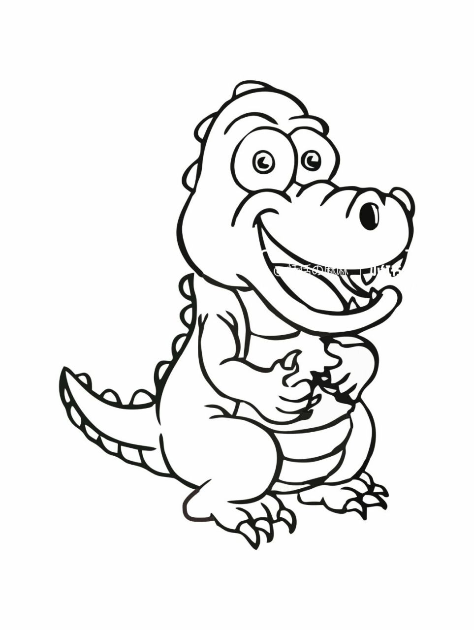 鳄鱼简笔画,直接打印涂色素材 鳄鱼是一种变温动物,卵生动物.