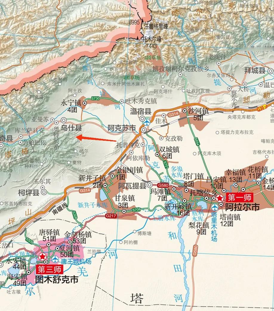 乌什县,在新疆阿克苏地区西部,天山南脉南麓,东连温宿县,阿克苏市,西