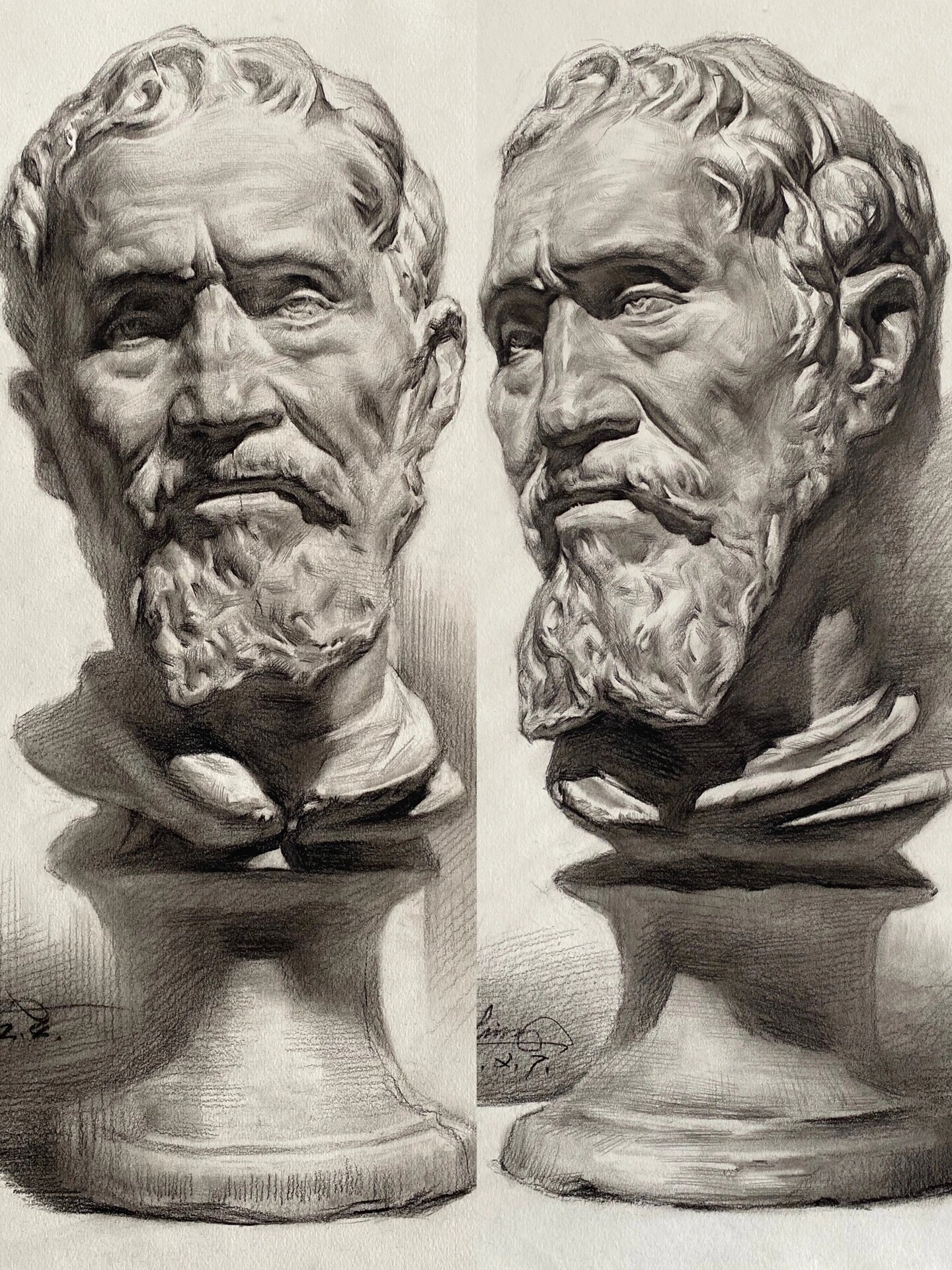 米开朗基罗(石膏素描头像)