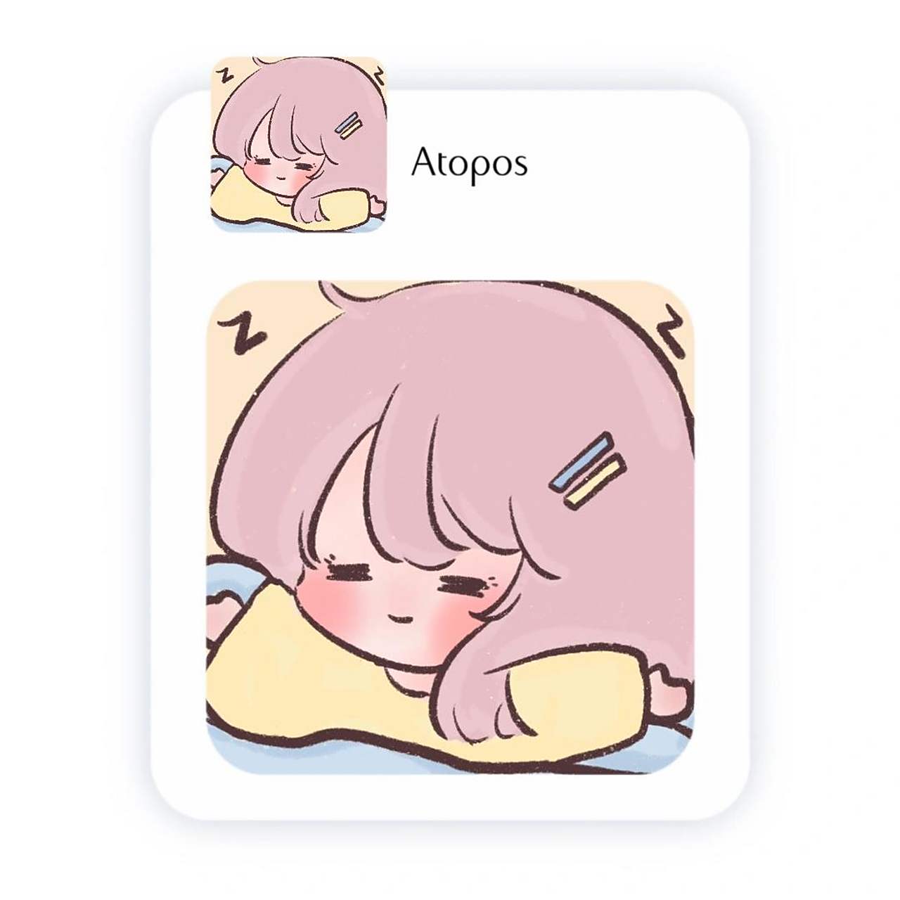 原创可爱卡通女生头像睡觉系列二