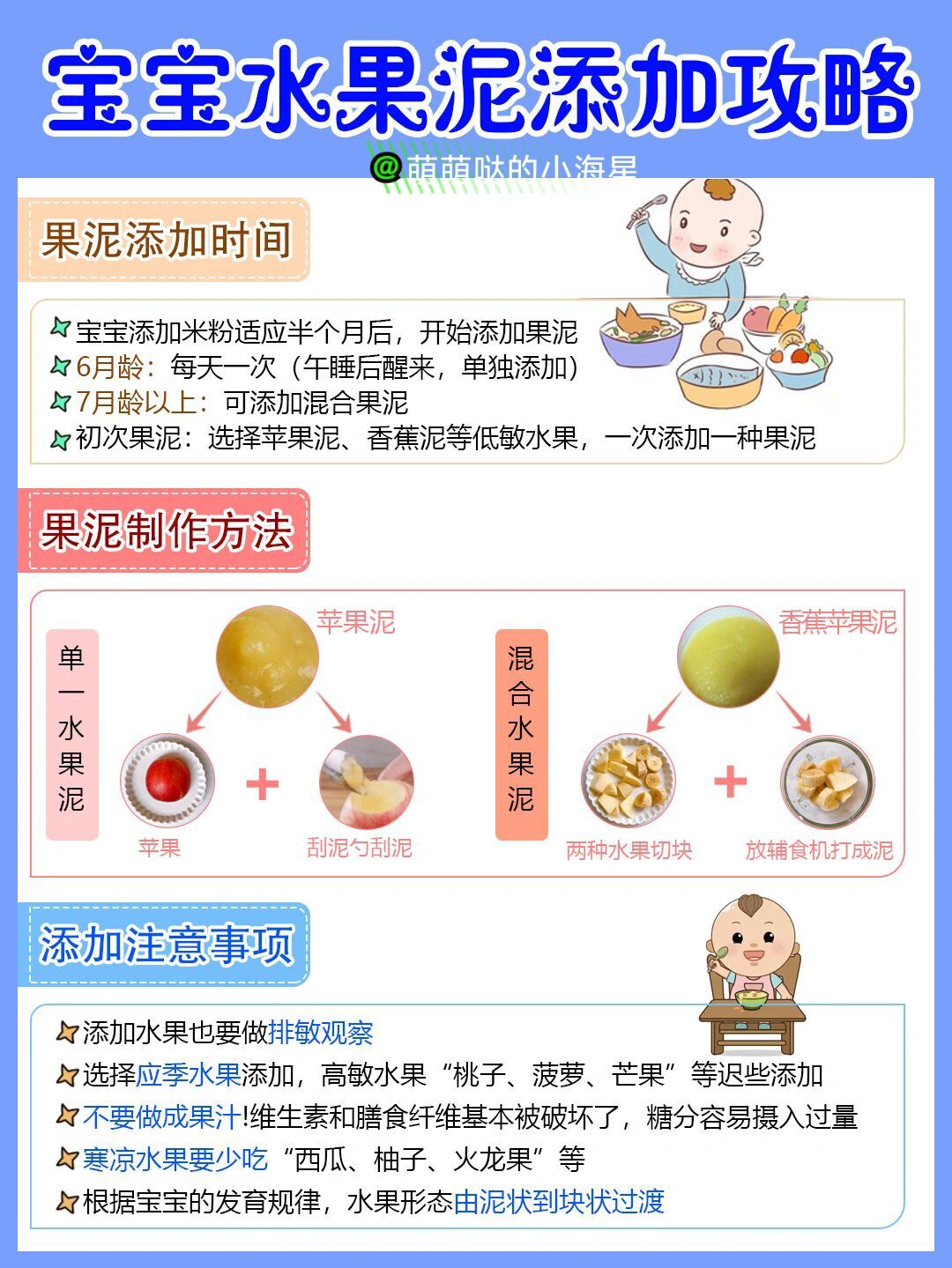 宝宝果泥添加顺序和做法 按月添加