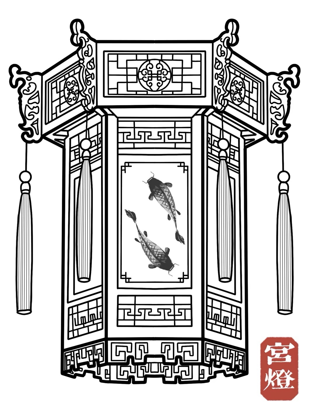 宫灯图片 游人多昼日,明月让灯光