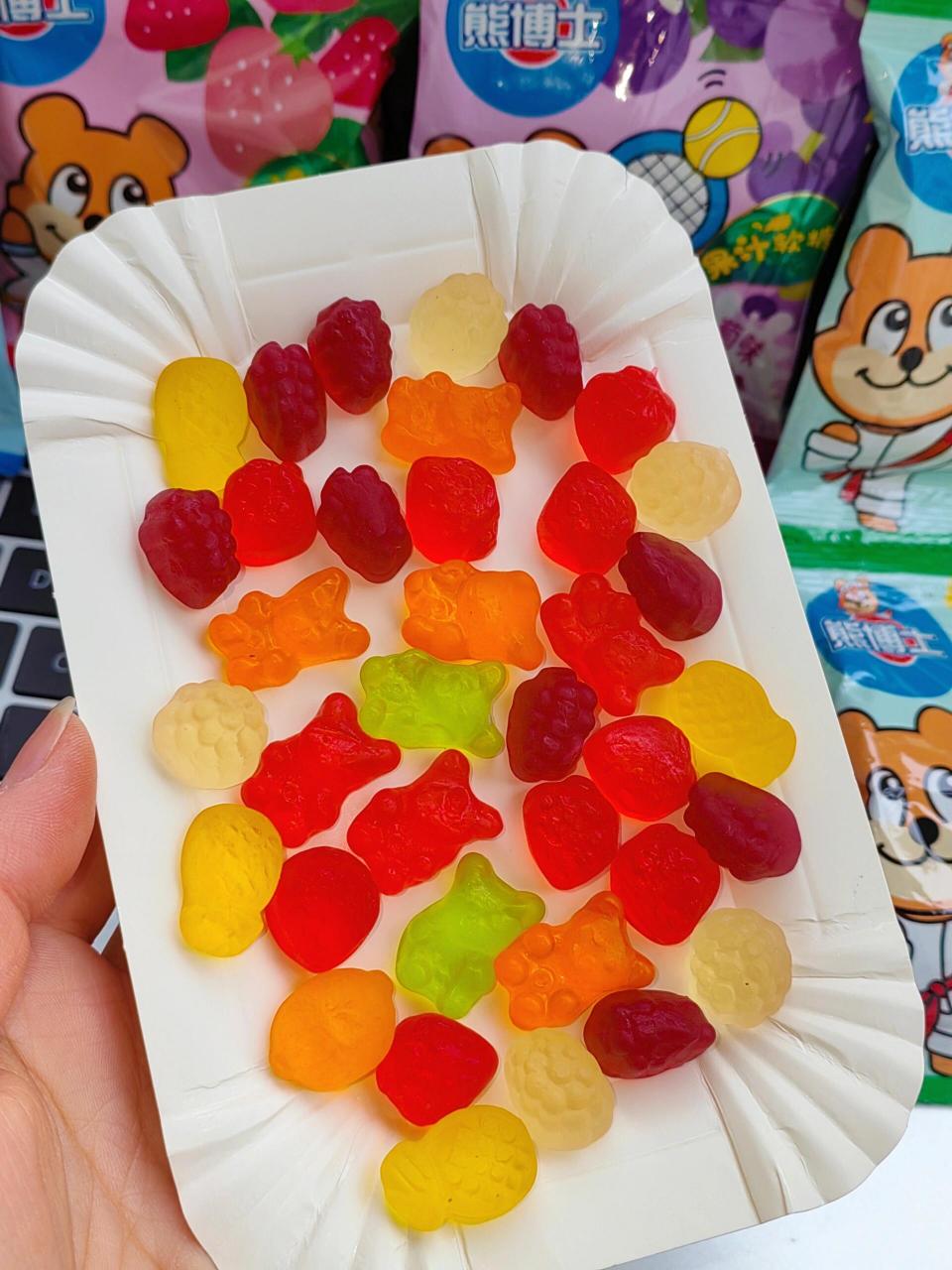 四种徐福记熊博士果汁软糖串串包～ 01水果沙拉味 芒果