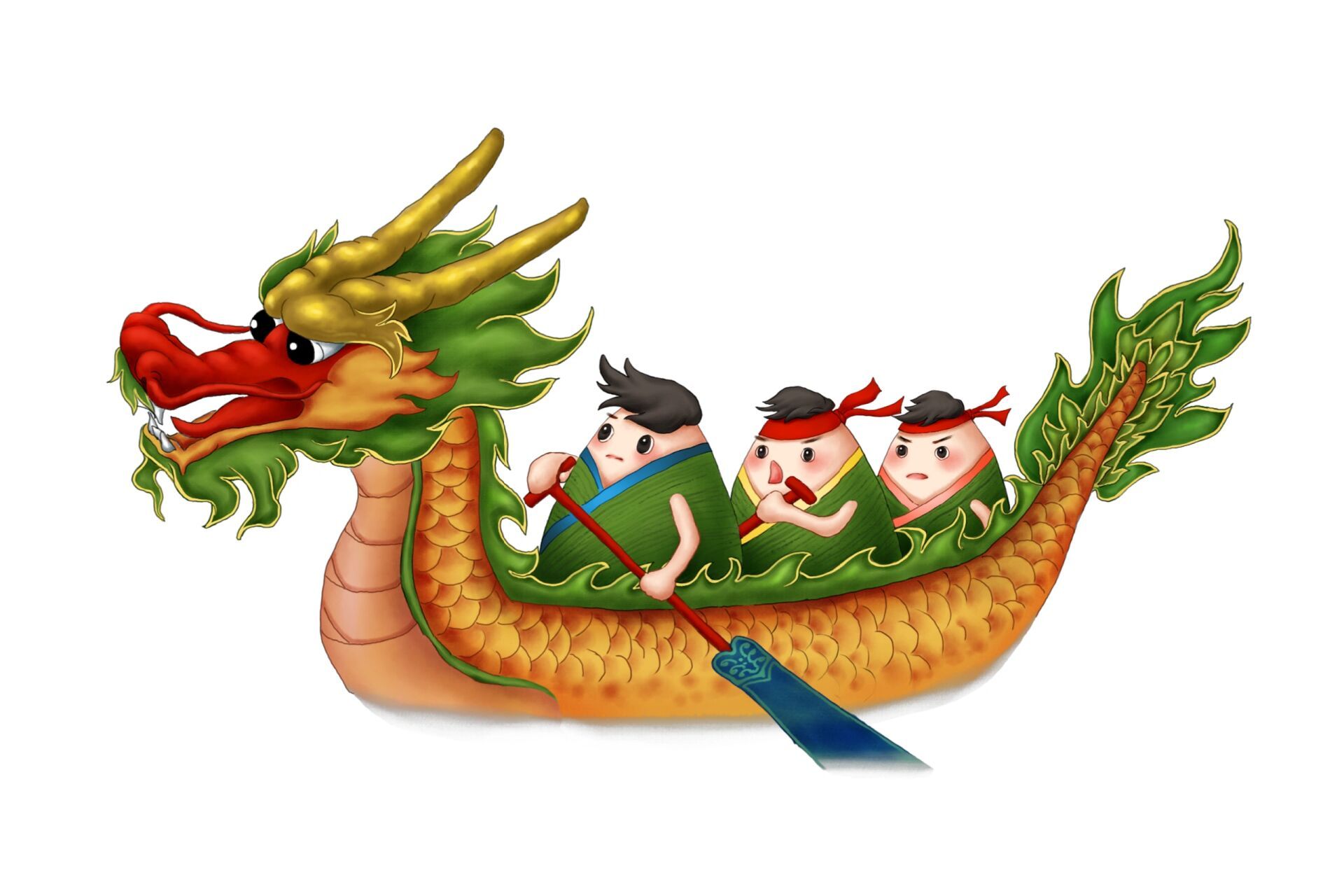 端午节赛龙舟免抠素材(26) 作为设计师的你还在寻找与端午节,龙舟有关