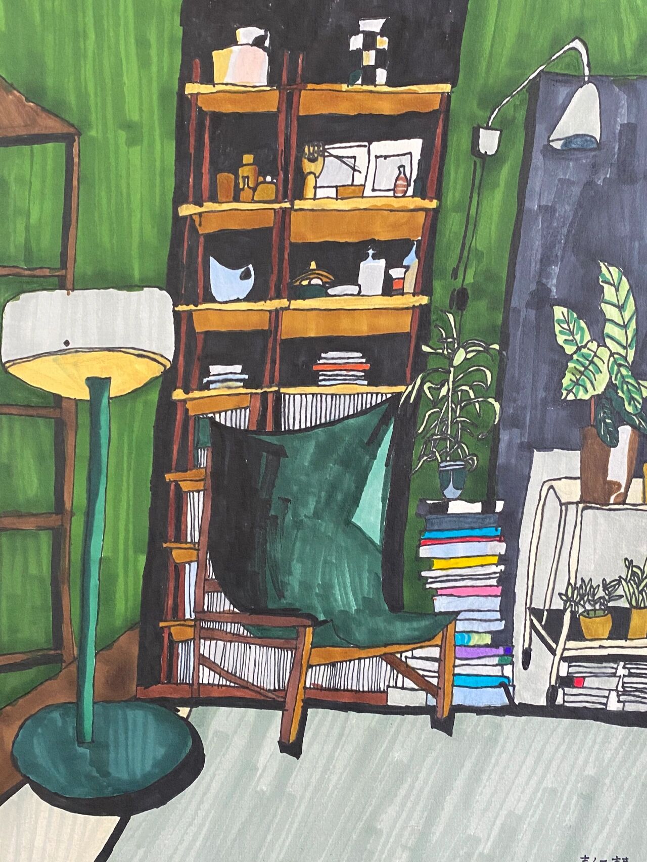 少儿美术|三年级图片写生《房间一角》