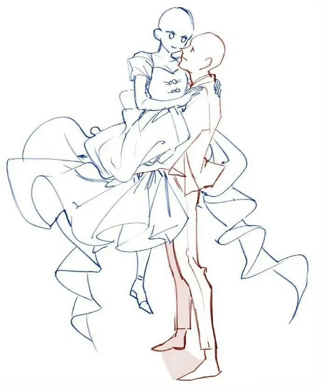 78绘画参考(53)双人动作②