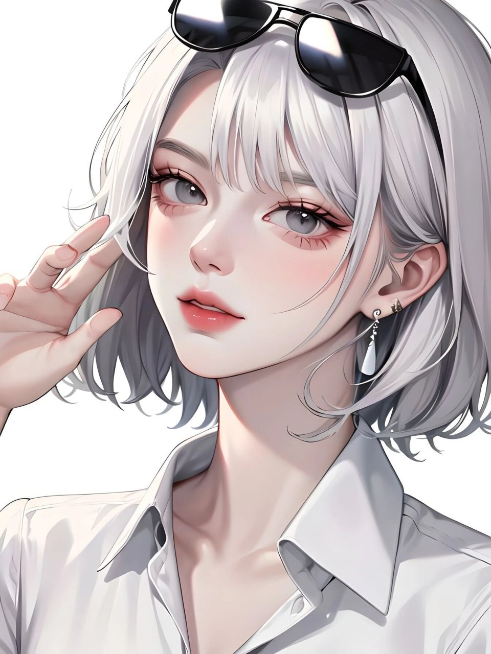银色系 墨镜短发女孩头像99卷起来了!