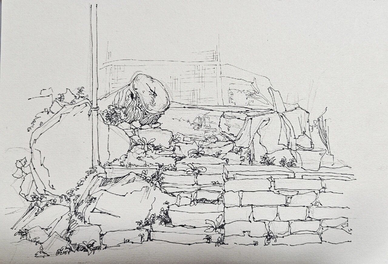 石板岩小景速写,附步骤图