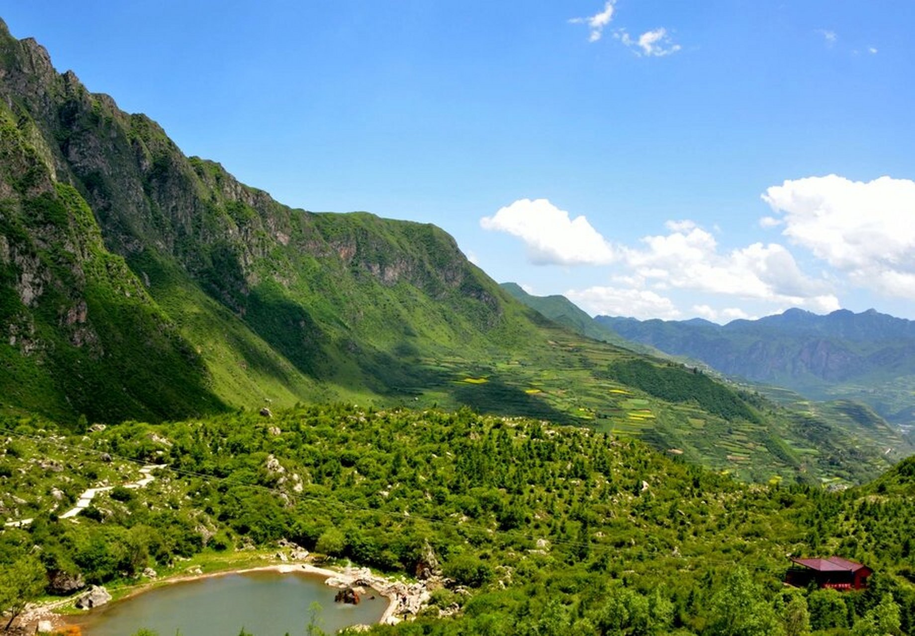 临潭县景点 临潭县 冶力关 冶海冰图 朵山玉笋 石门金锁 洮水流珠