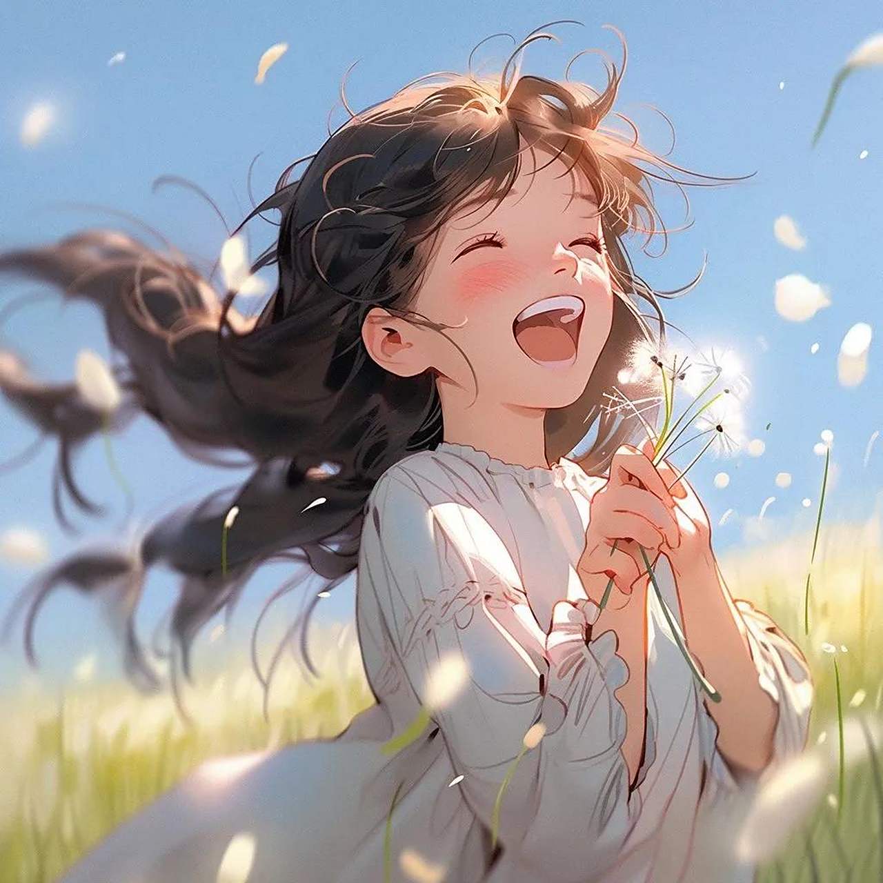 蒲公英女孩头像头像 可爱 治愈  蒲公英,无牵无挂,无欲无求,风起而行