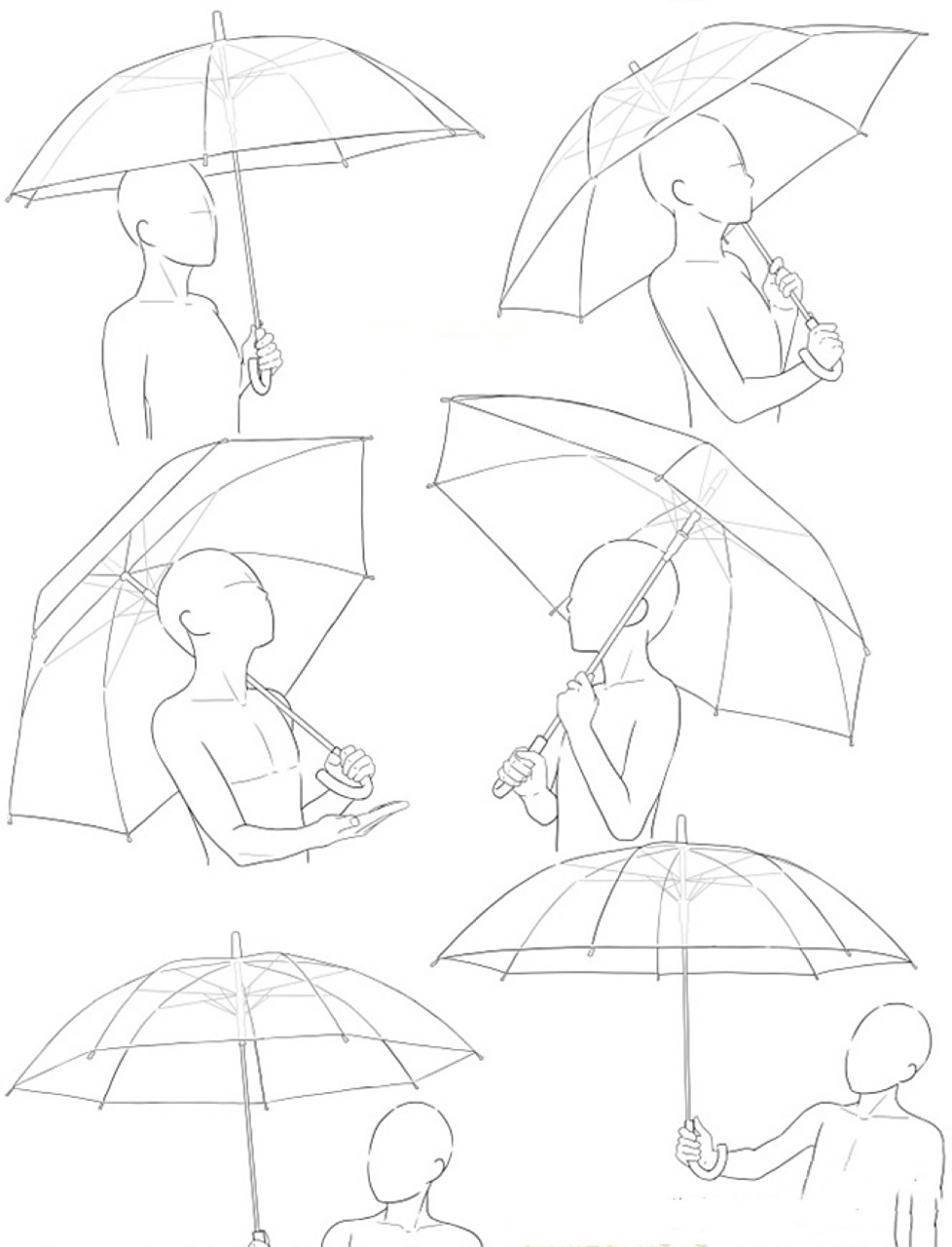 【干货】打伞的画法和人物动态 周末你们是不是都放