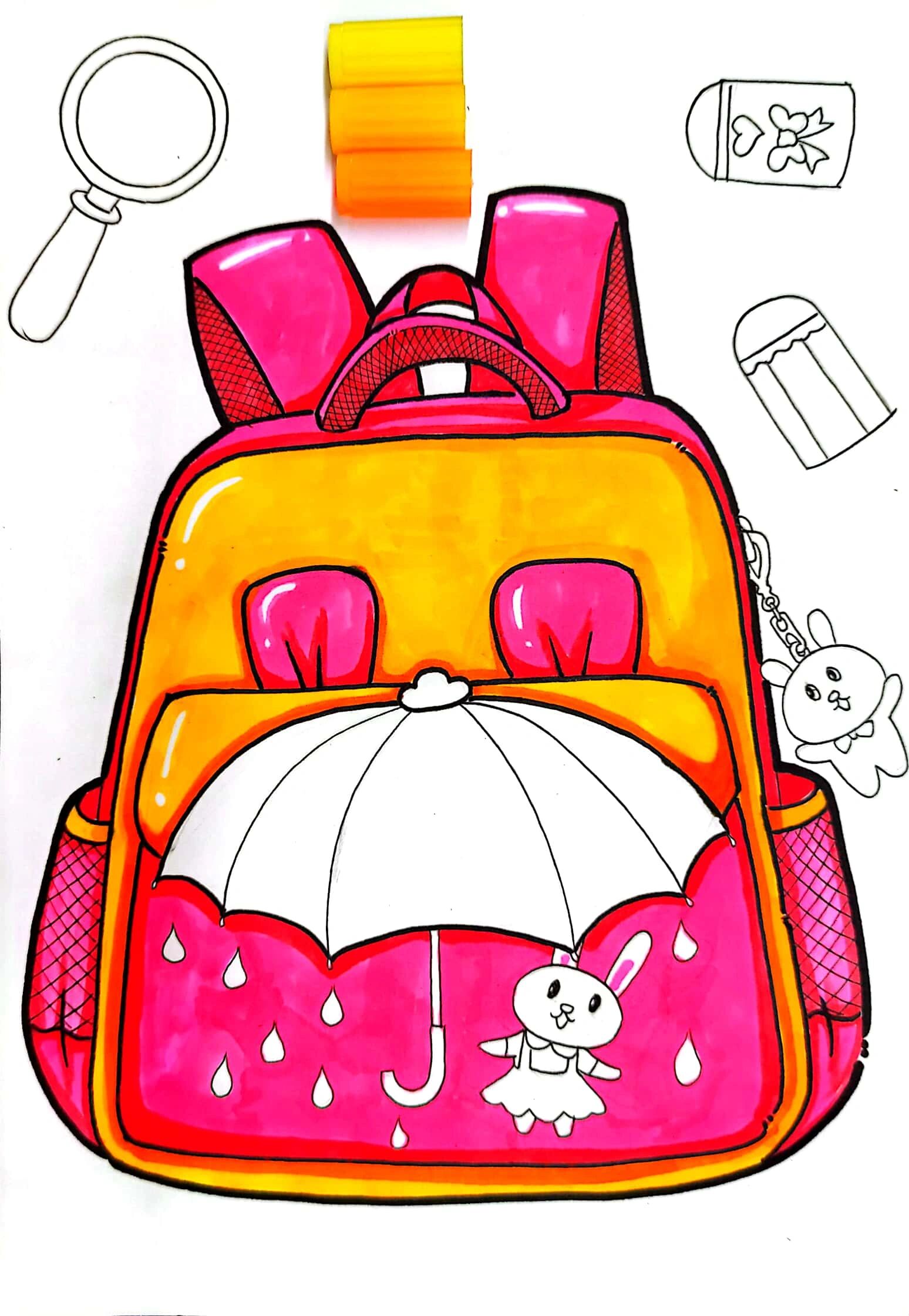 儿童画教程《我的新书包》又准备开学啦!