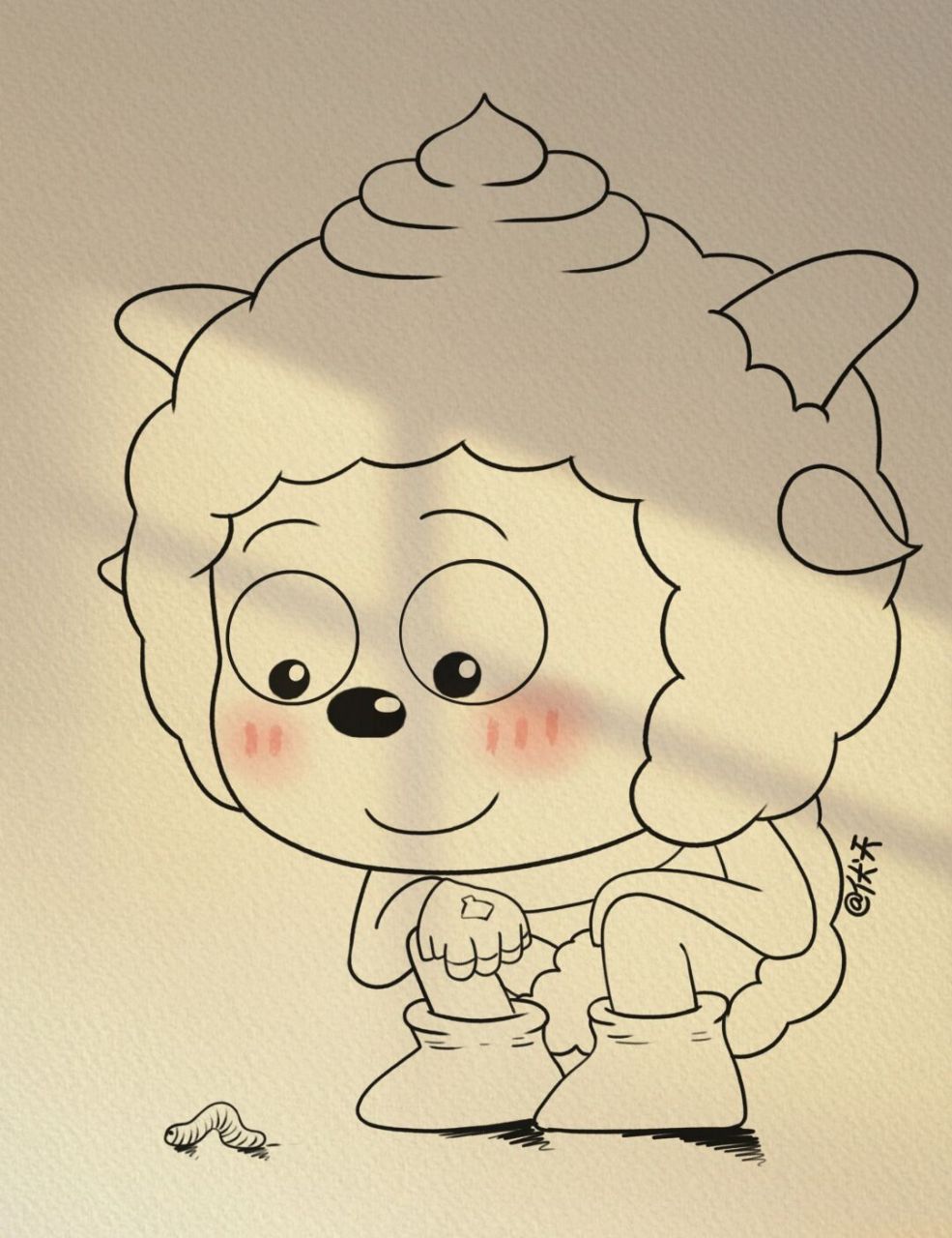 懒羊羊简笔画 #喜羊羊# #懒羊羊# #喜羊羊与灰太狼# #懒羊羊表情包