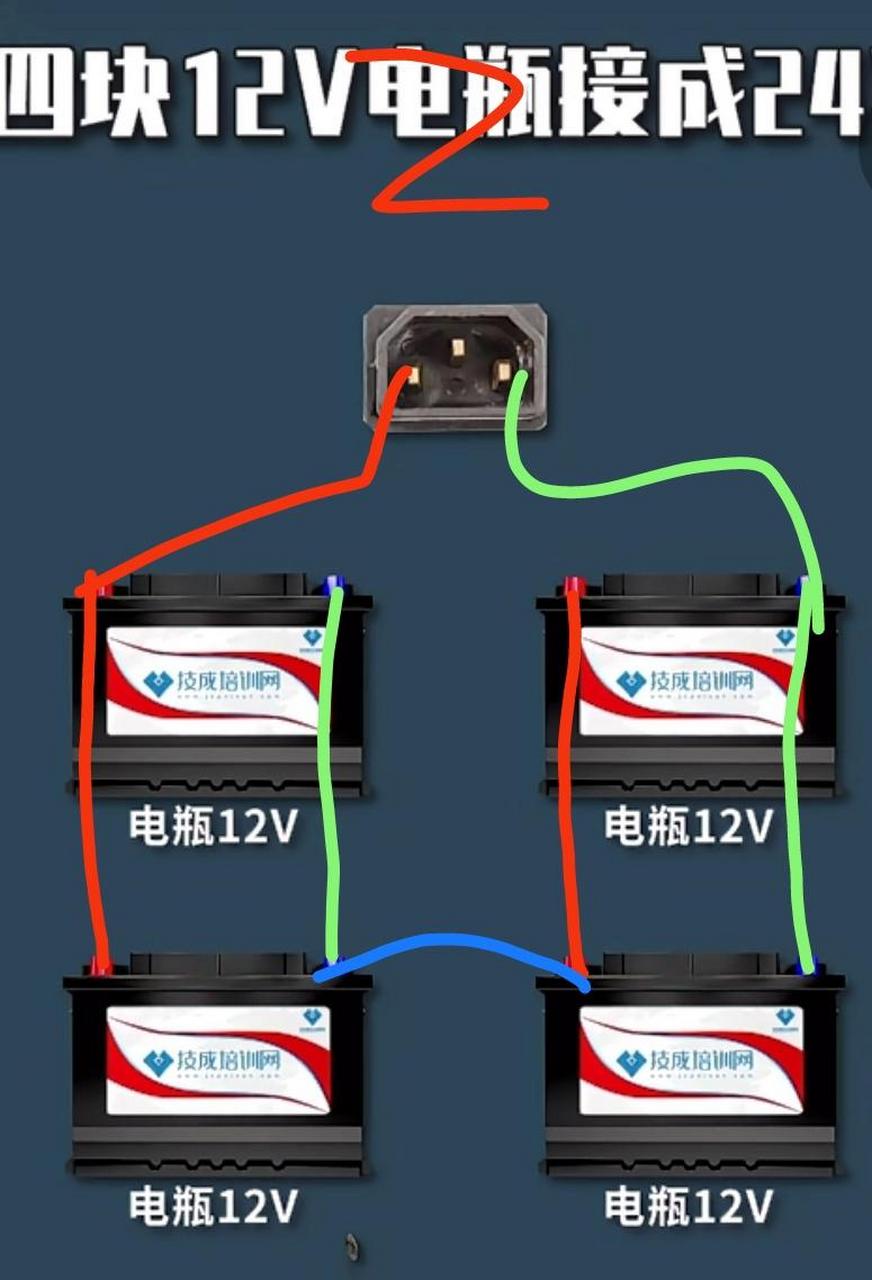 4块12v电瓶串联成24v图图片