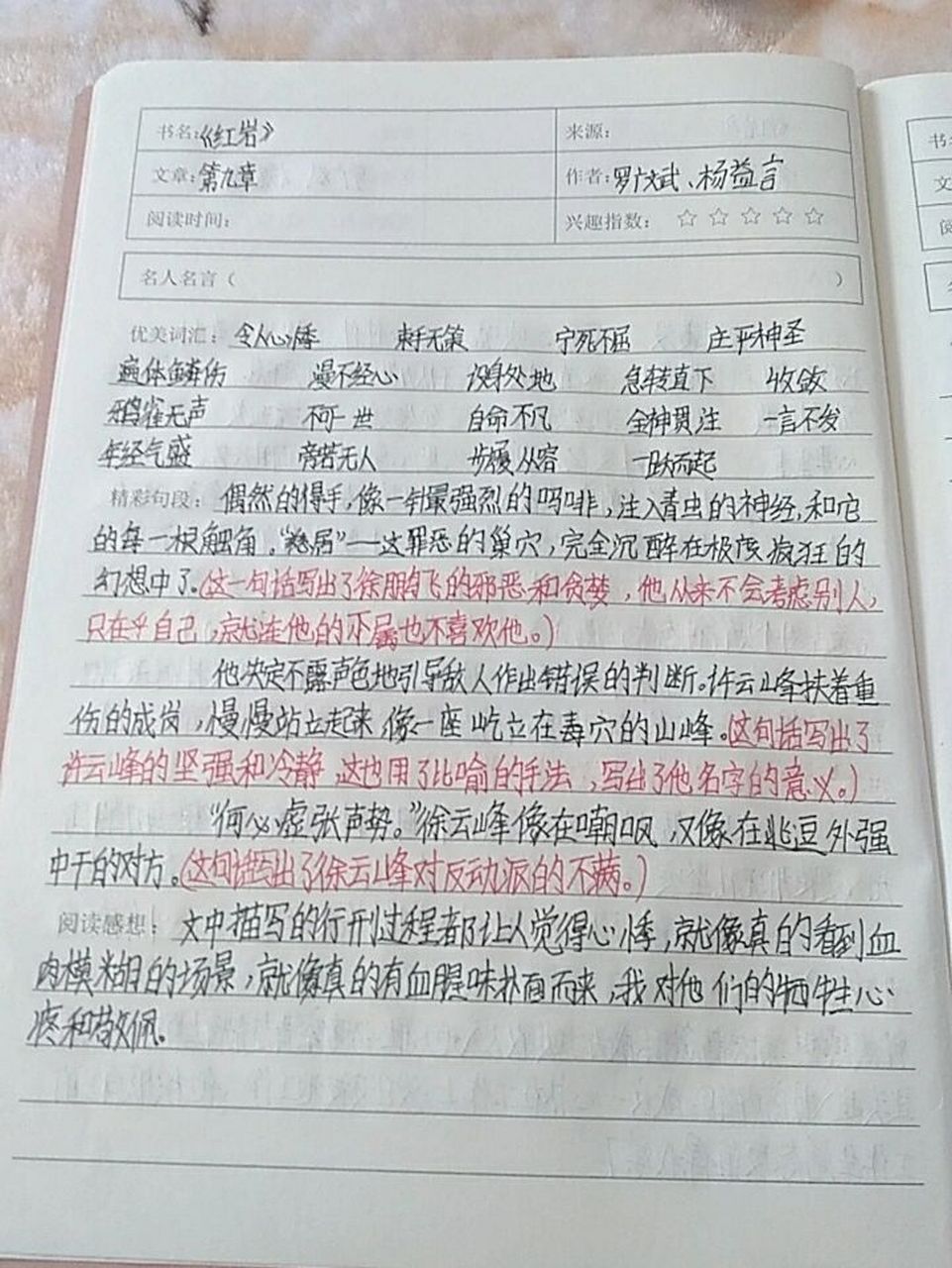 红岩读书笔记第九章 今天是火速更新的一天9078157815