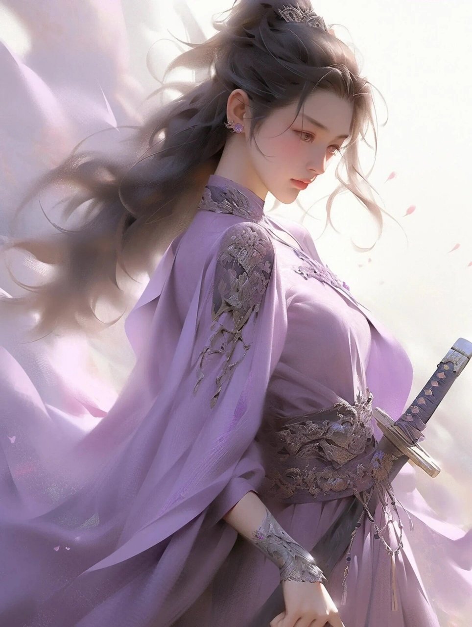 紫衣侠女|古风头像|仙侠唯美 一人一剑闯江湖,谁人没有侠客梦