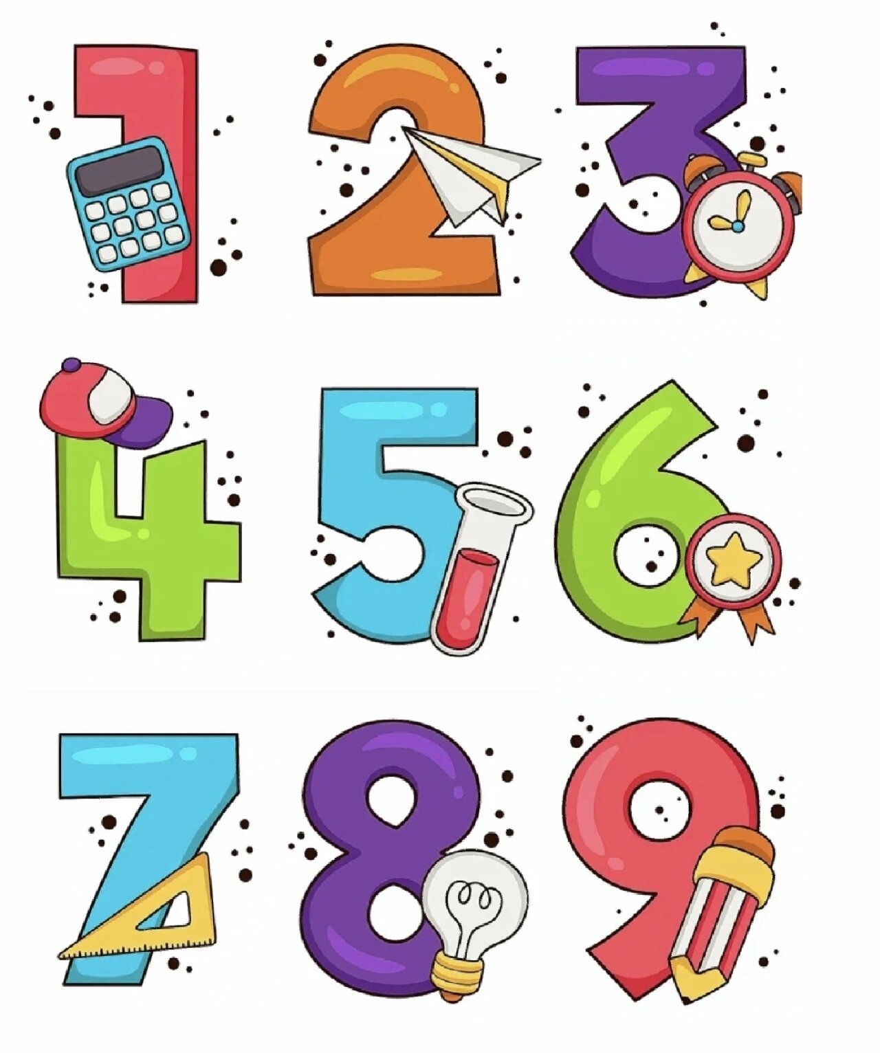 幼儿卡通数字0-9|93分享打印