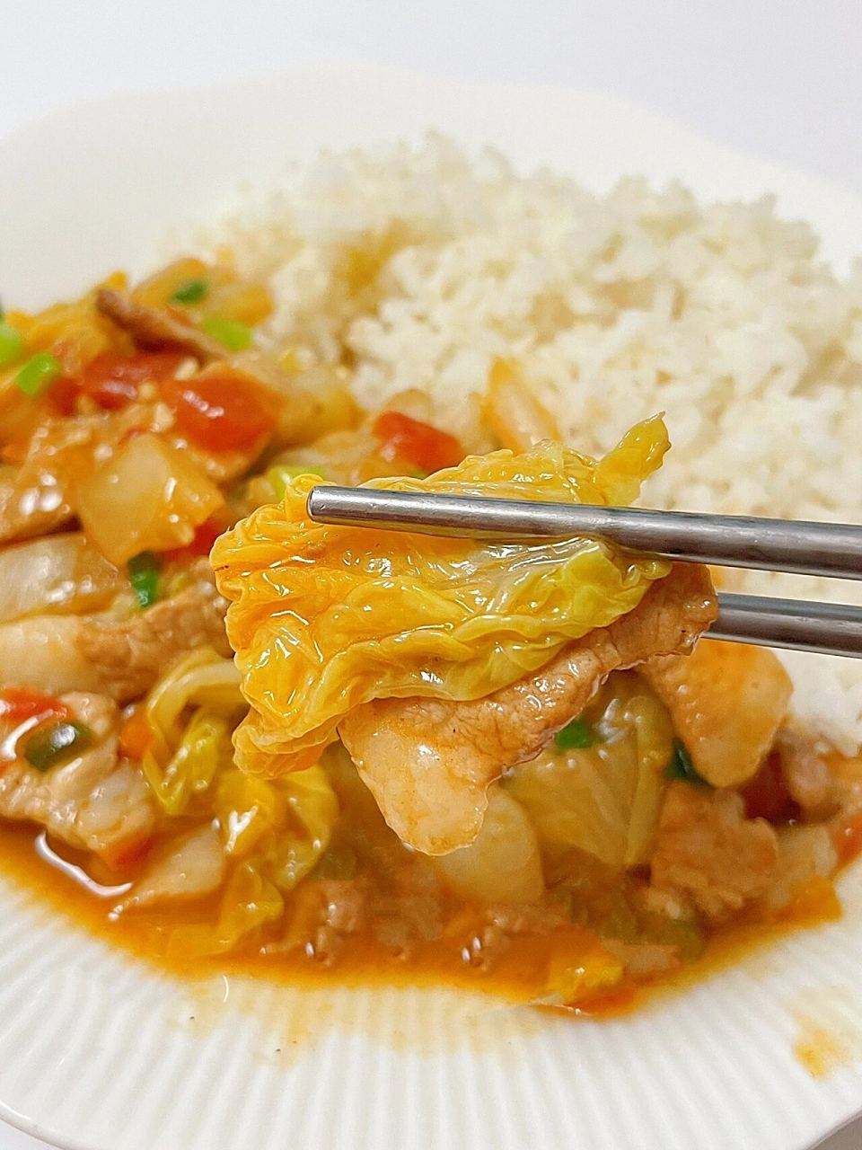12m 宝宝辅食 |白菜炒肉片盖饭73软烂巨下饭 大白菜清甜软烂,宝宝