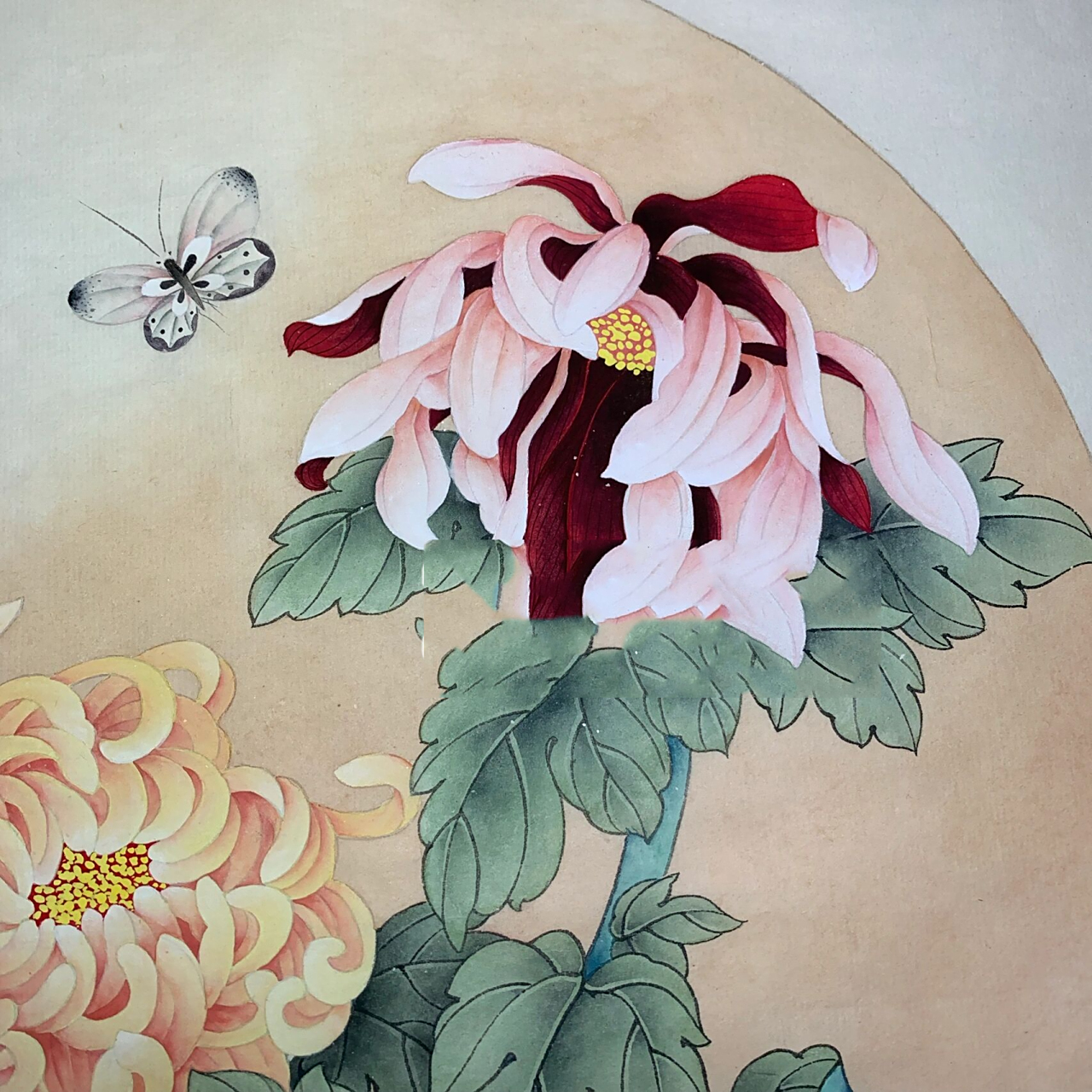 纯手绘国画工笔花鸟菊花《秋菊有佳色》 《秋菊有佳色》 纸本,四尺八
