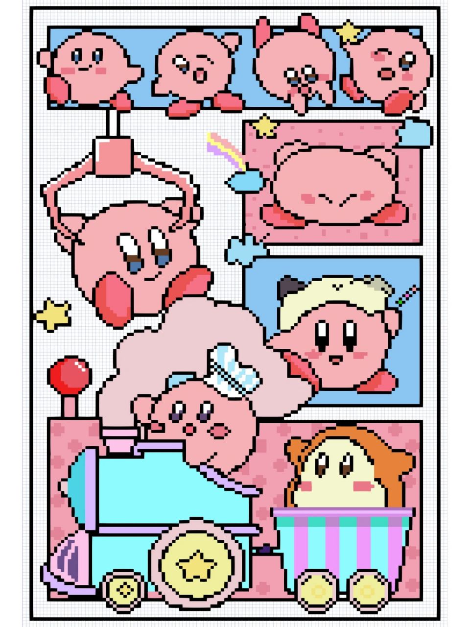 像素画 星之卡比 终于摸完啦这幅挺难的 临摹 非原创 4.