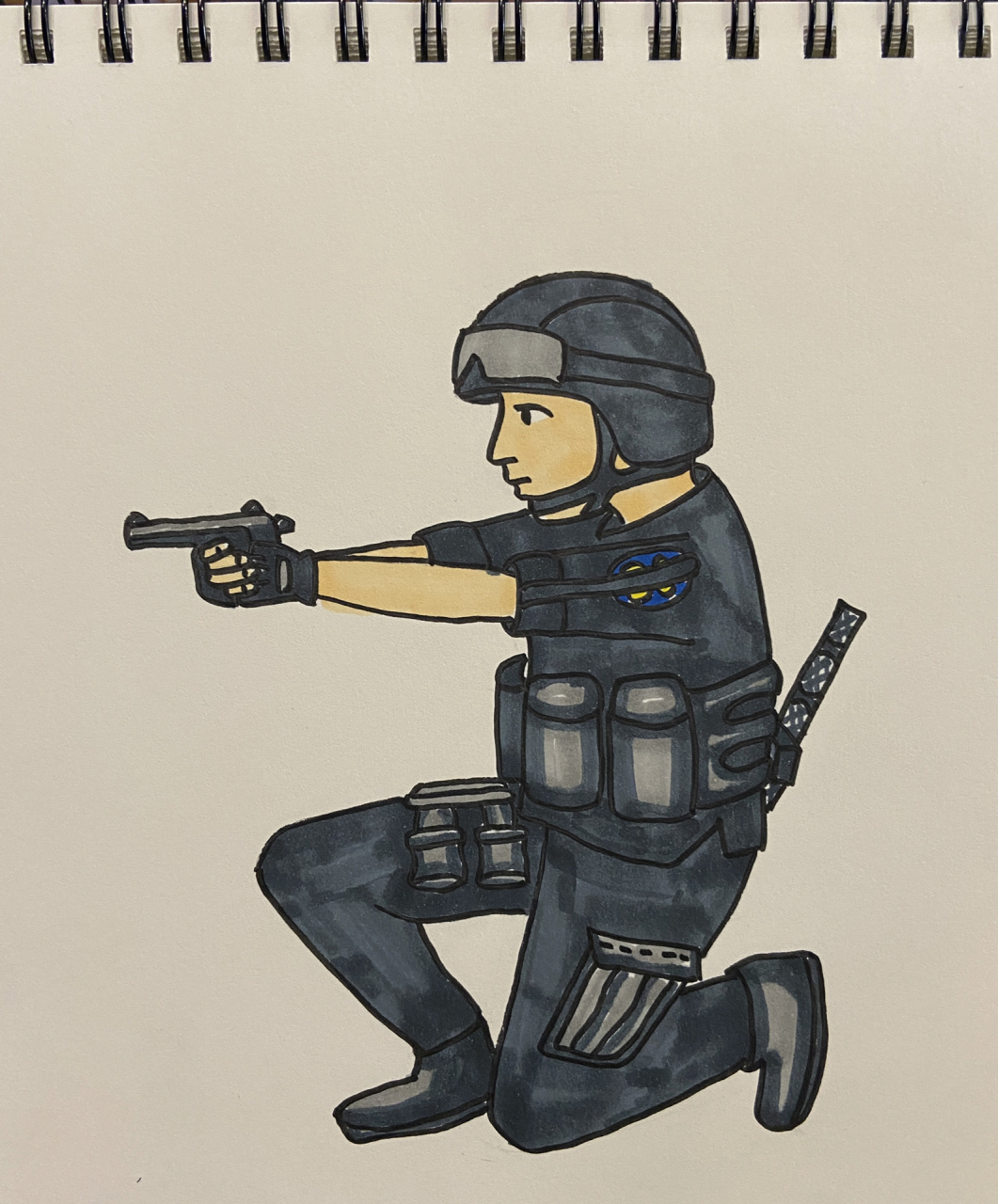 简笔画特警