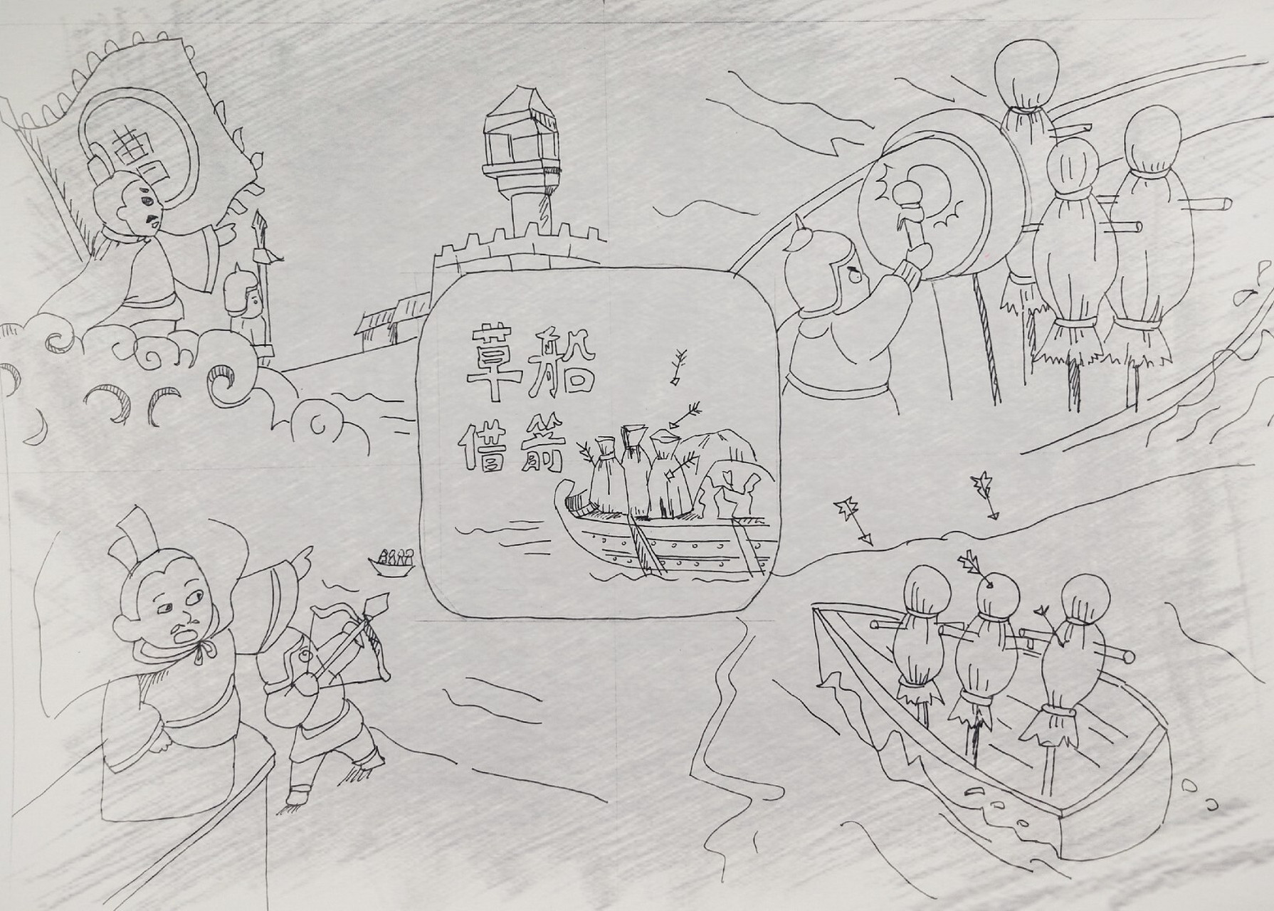 超级简单适合小学生的三国演义连环画,手抄报