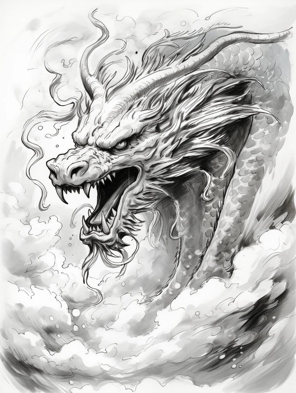 ai龙图腾(九)-素描中国龙