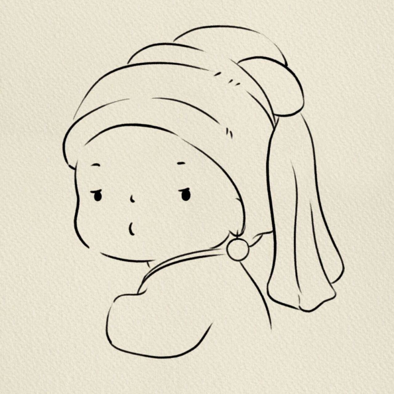 带珍珠耳环的少女简笔画‖(25) #带珍珠耳环的少女# #简笔画教程# #简