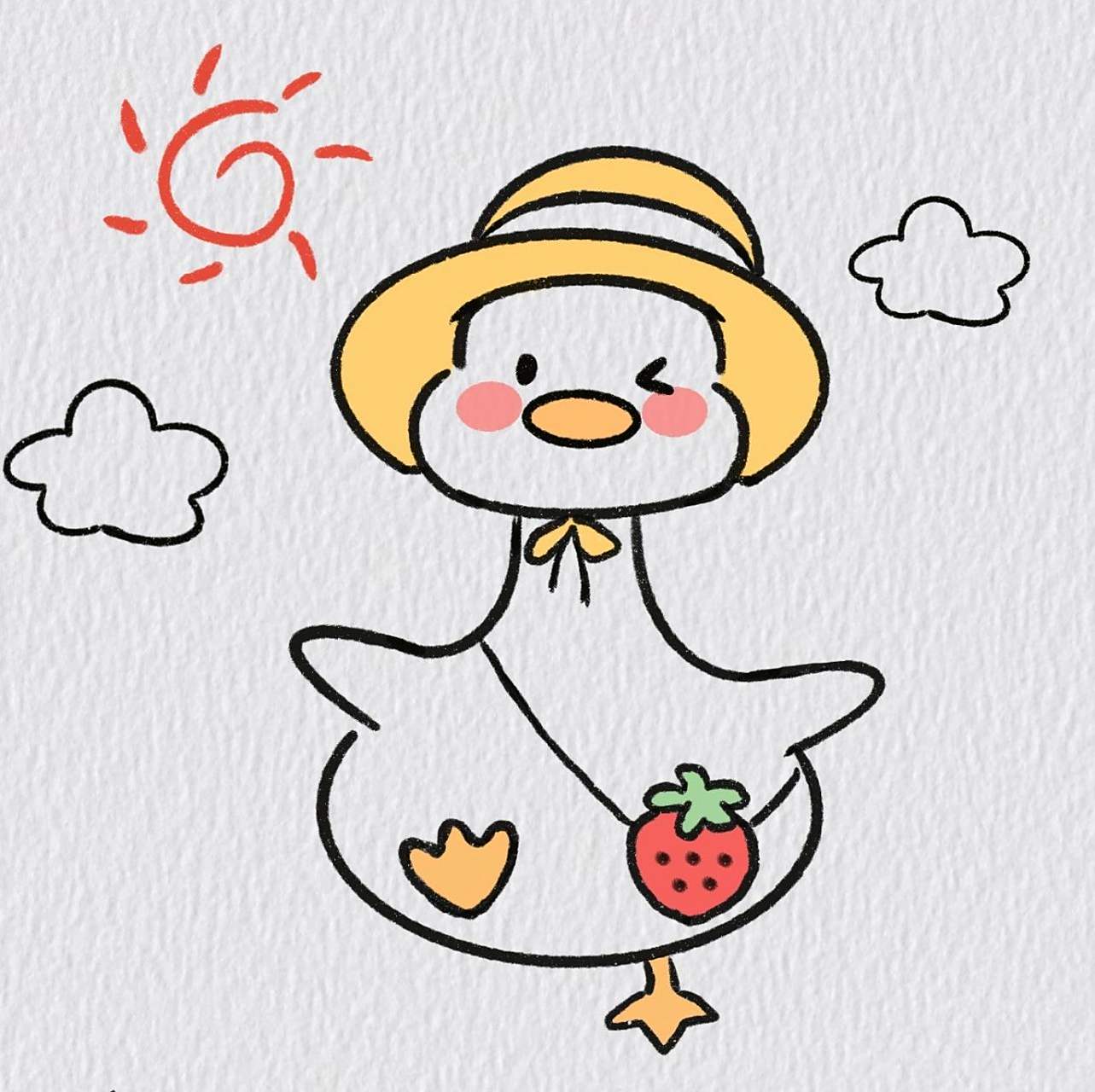 超可爱的小鸭子简笔画 昨天有宝子说想看我画小鸭子 今天画出来啦 你