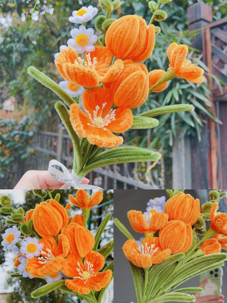 扭扭棒花束 | 我的橙色浪漫 橙色系扭扭棒花束,明亮又温柔99 太喜欢