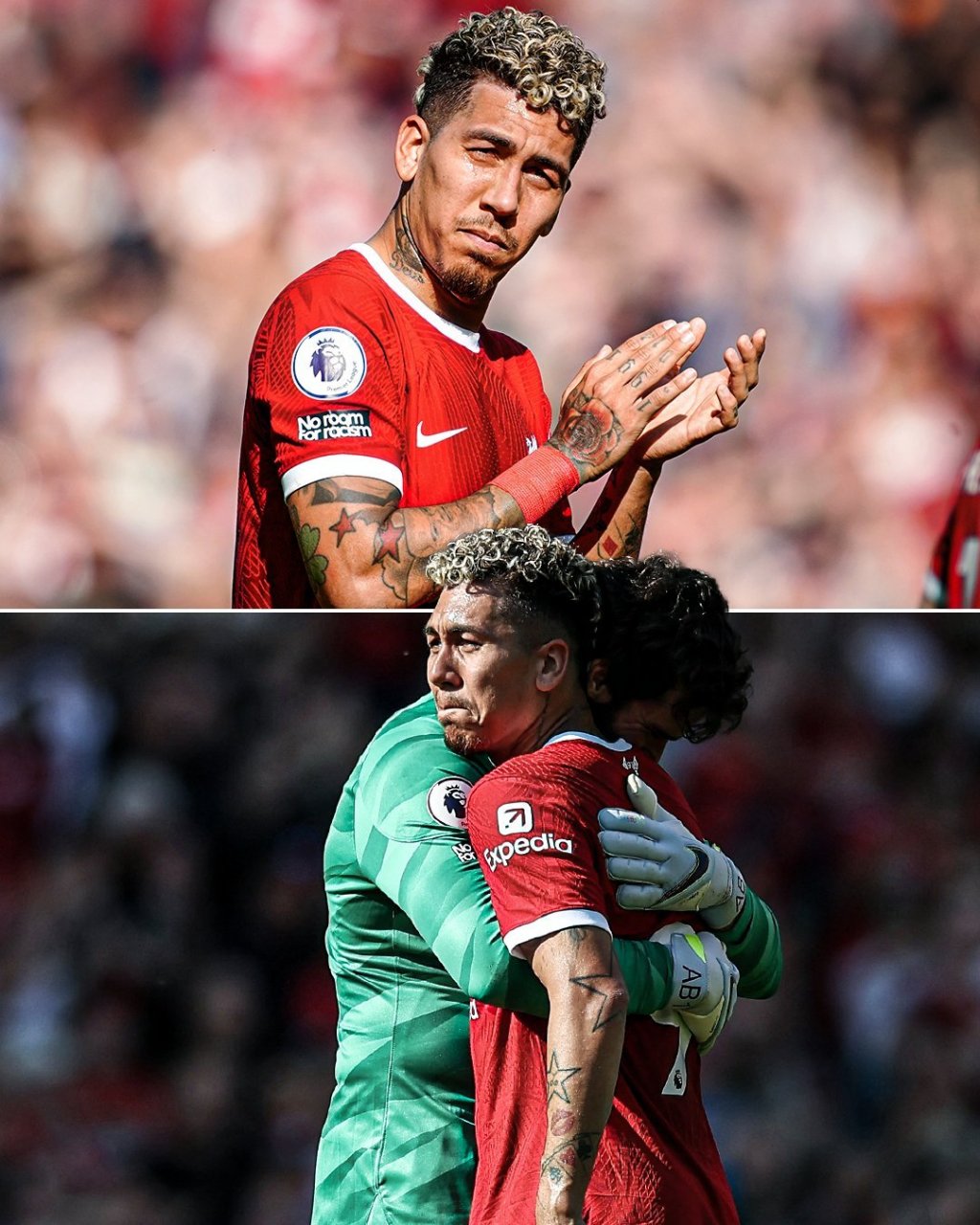 以进球作别安菲尔德,菲尔米诺流下英雄泪.