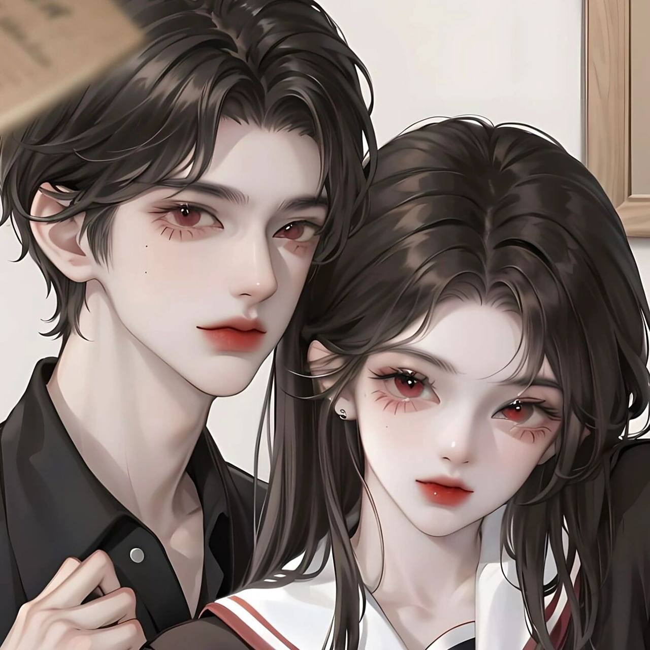 黑发|情侣头像         第一张不像霸道总裁和学生娇妻的感觉吗