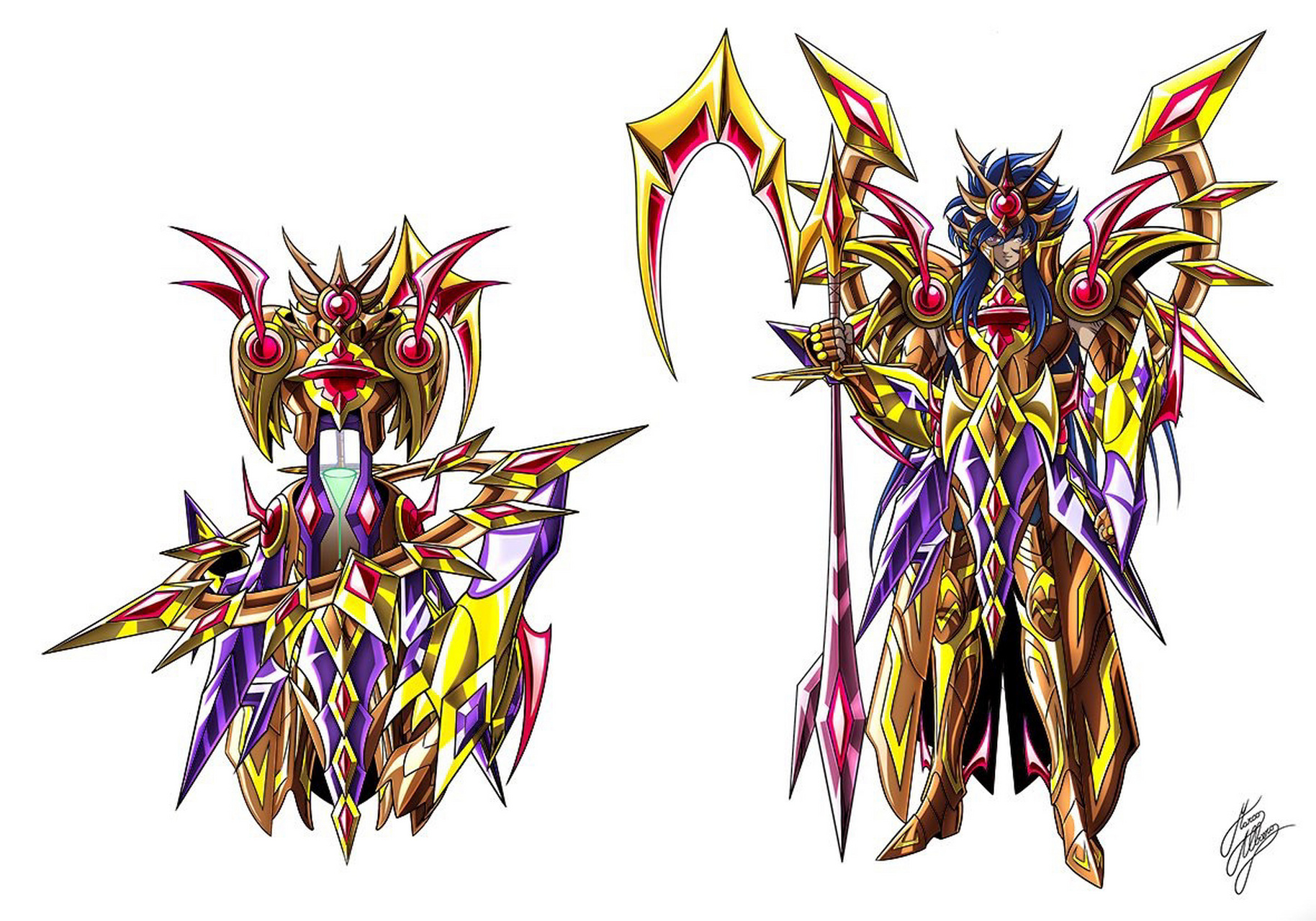 【人物】欧米伽刻斗士四天王 四天王跟他的两个主人   萨图恩,与