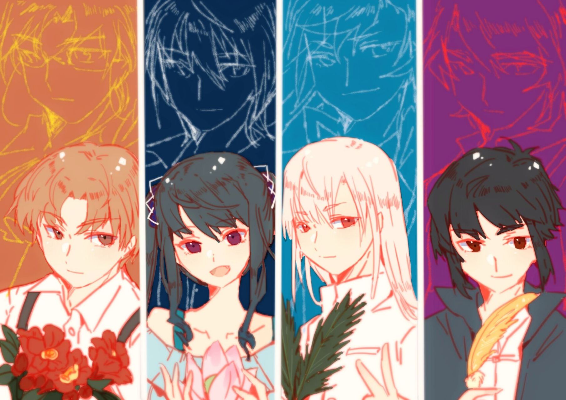 上海的一些大学拟人(1) p1是之前吃光明冰砖产生的灵感,左到右依次是