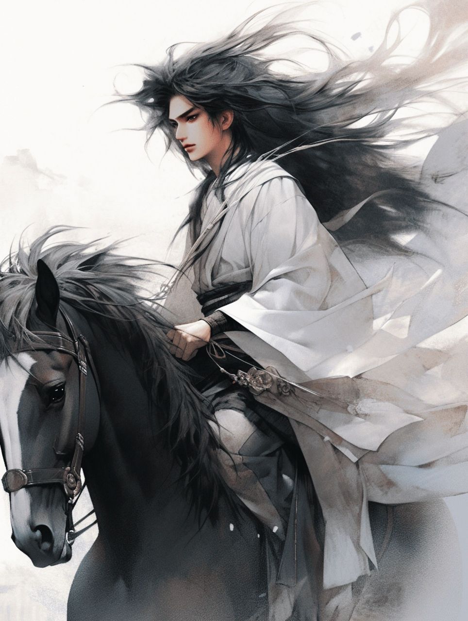 ai古风骑马少年