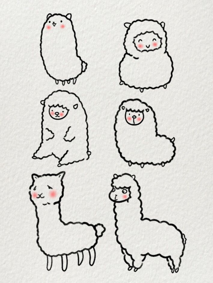 超可爱的羊驼07简笔画|一起来画吧