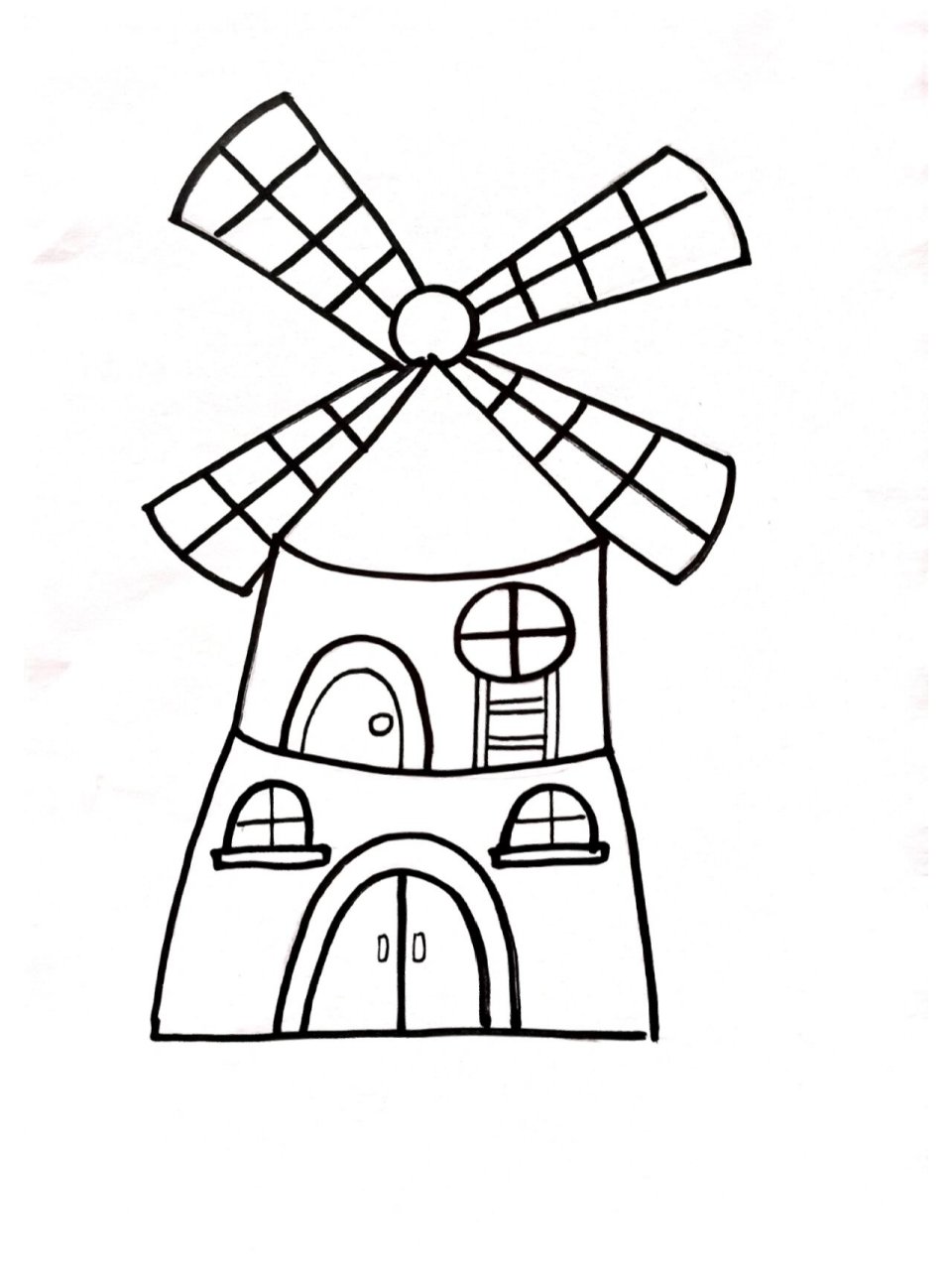 风车房子简笔画 幼儿图片