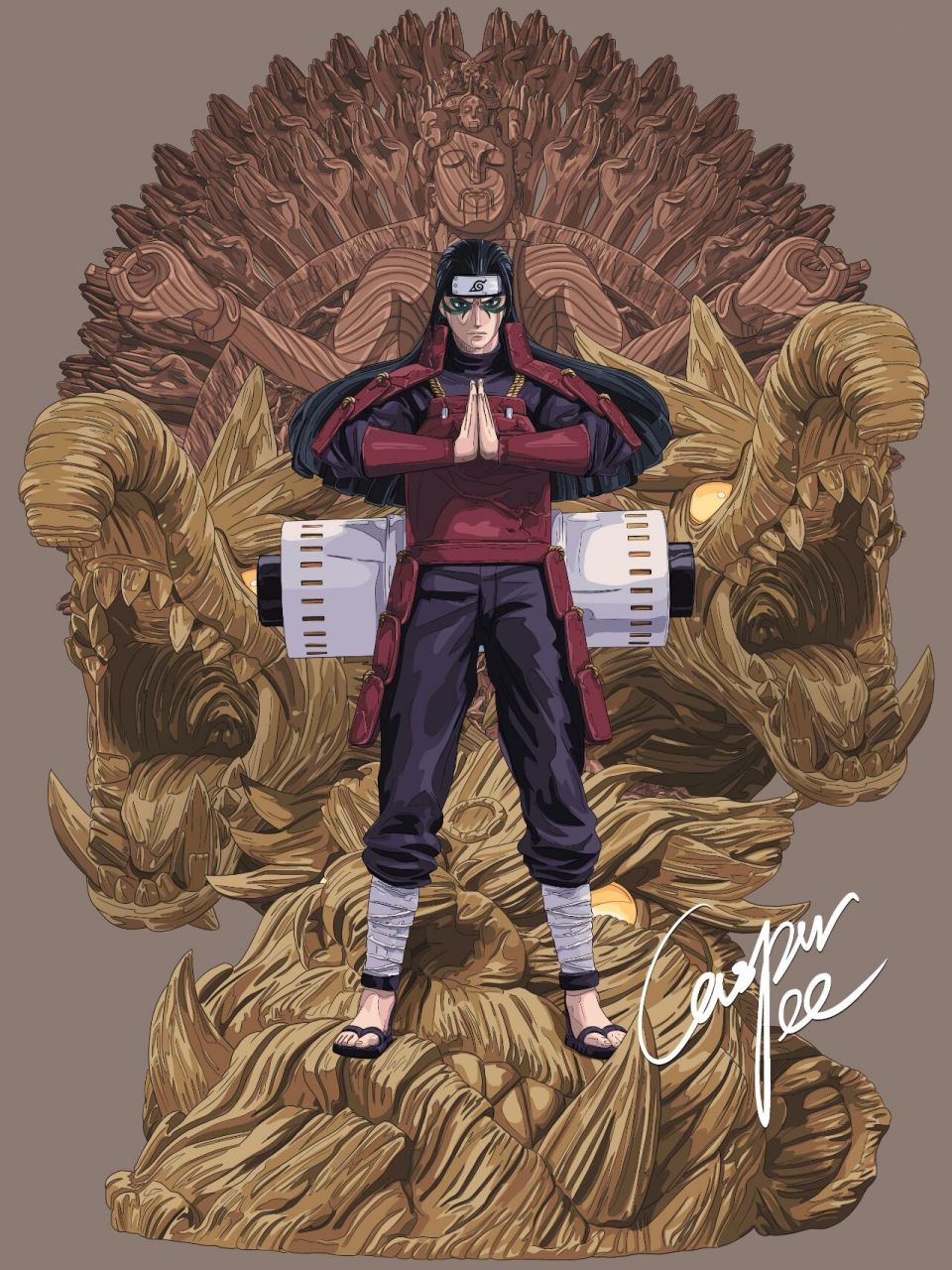 《火影忍者》— 千手 柱间 这周的图腾绘继续是火影忍者,既然把斑爷画