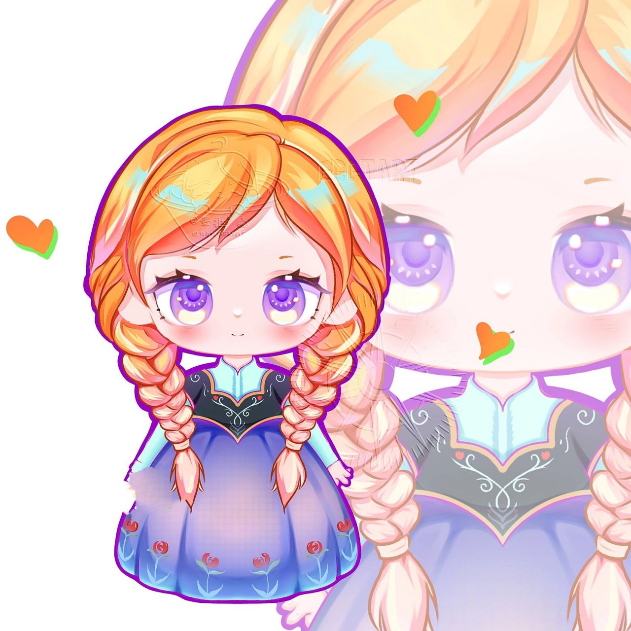 q版安娜公主|迪士尼公主头像 再见2020,你好2021 迪士尼冰雪奇缘安娜