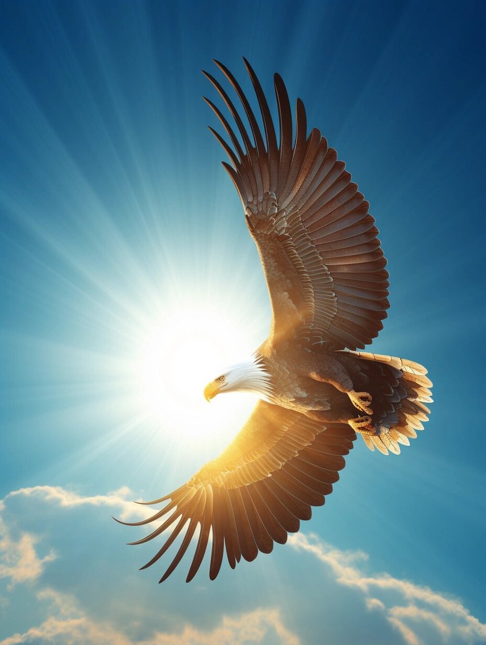 翱翔于天空的雄鹰 展翅高飞,披风掠云