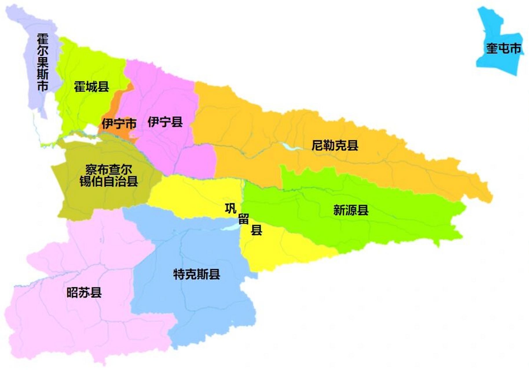 伊犁行政区划 伊犁哈萨克自治州,新疆维吾尔自治区辖自治州,总面积为