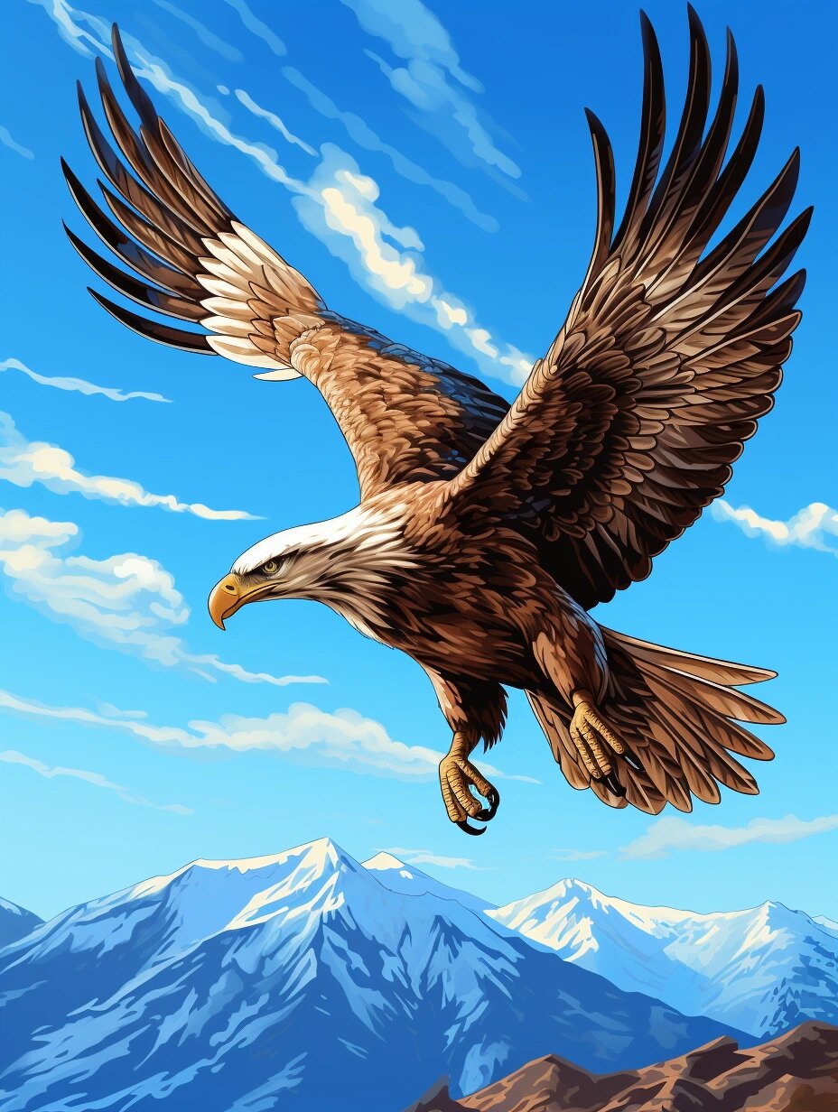 老鹰的壮丽飞行 它以英勇,自由,和尊贵的态度,尽享在天空中飞翔的乐趣
