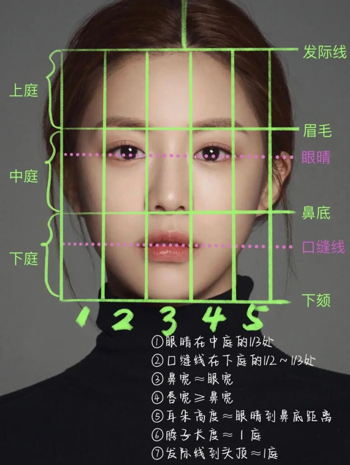学会面部三庭五眼比例🧀教你自测适合的眉形