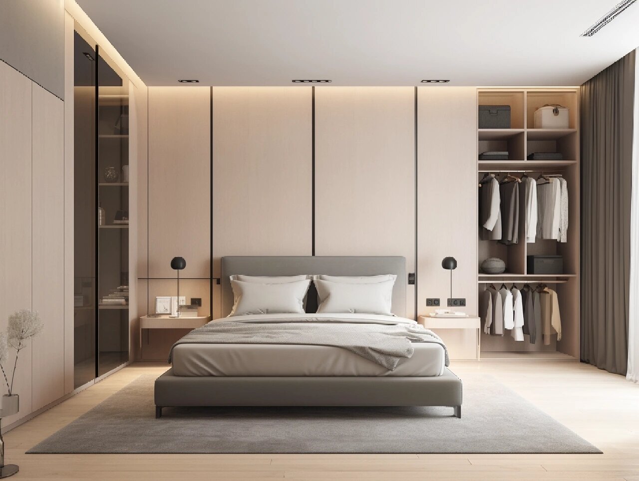 简约风格的主人房设计将带你进入一个简单而优雅的世界.