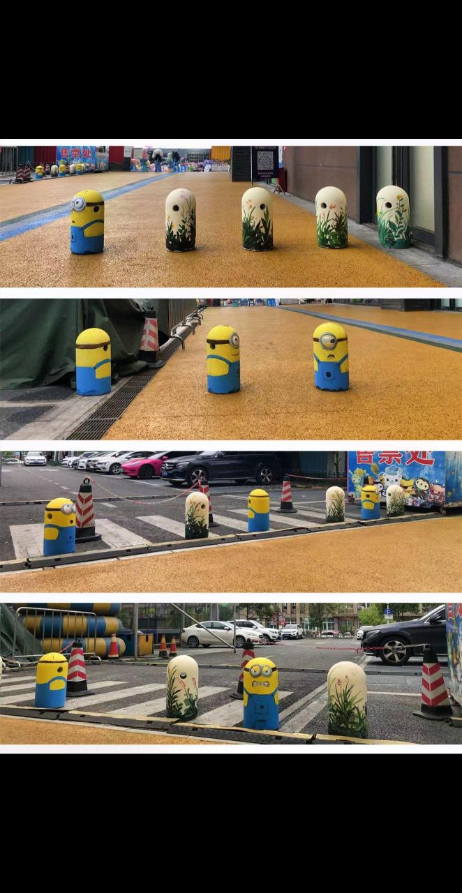 小黄人石墩画图文掘金计划 墙体彩绘 小黄人 成都墙绘墙体彩绘多少钱