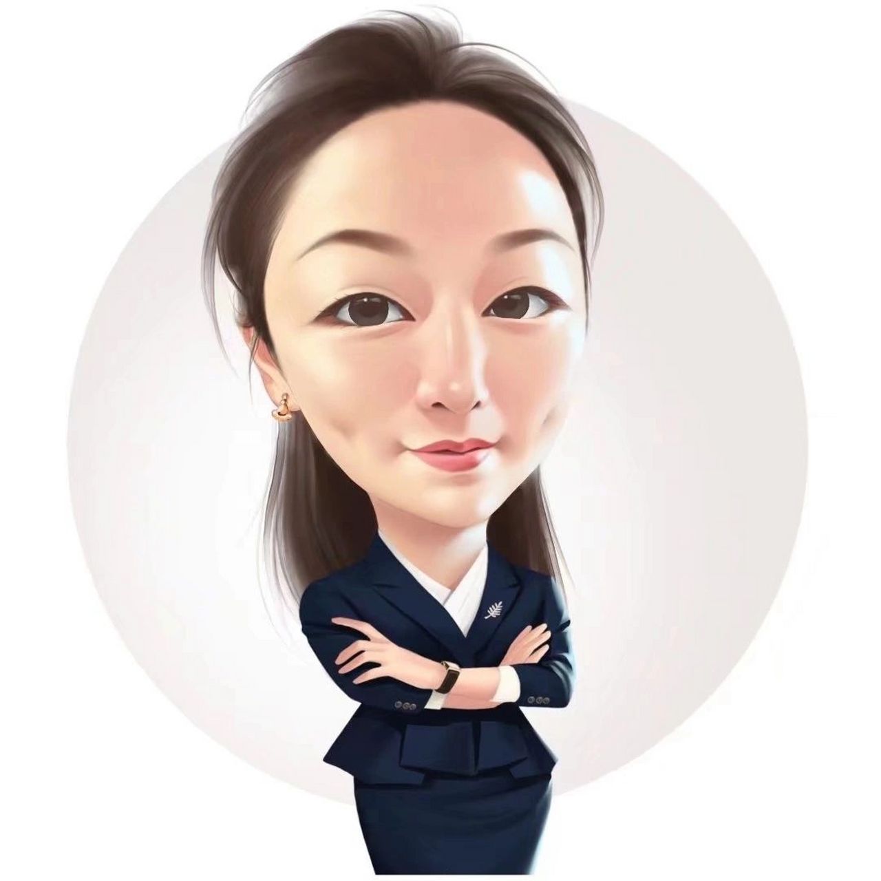 英姿飒爽的职场女强人微信头像 能代表自己职业的手绘微信头像