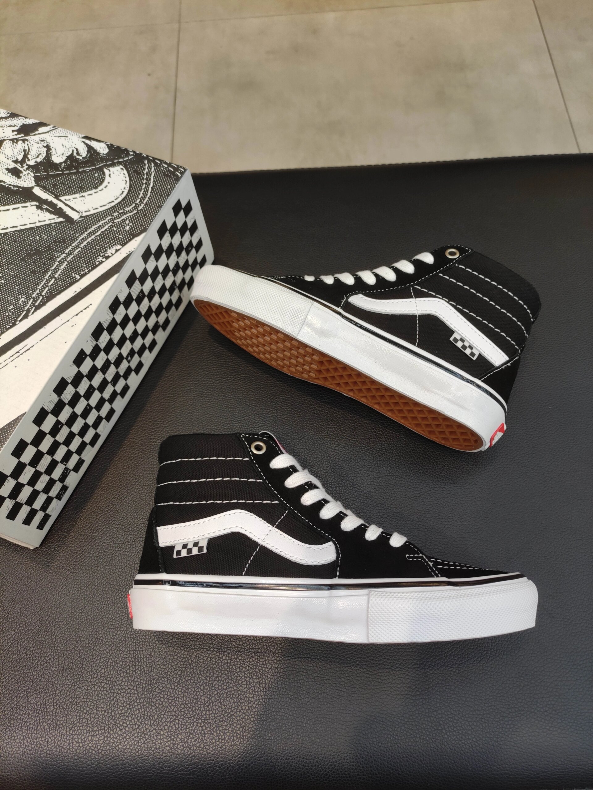 vans skate sk8-hi黑色职业滑板鞋滑板