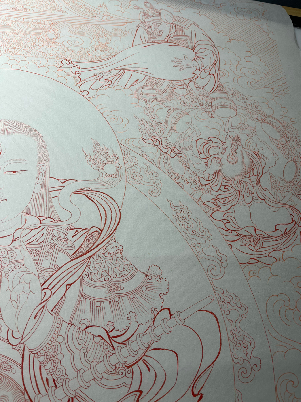 《雷祖像》纸本手绘白描(右划更好看!