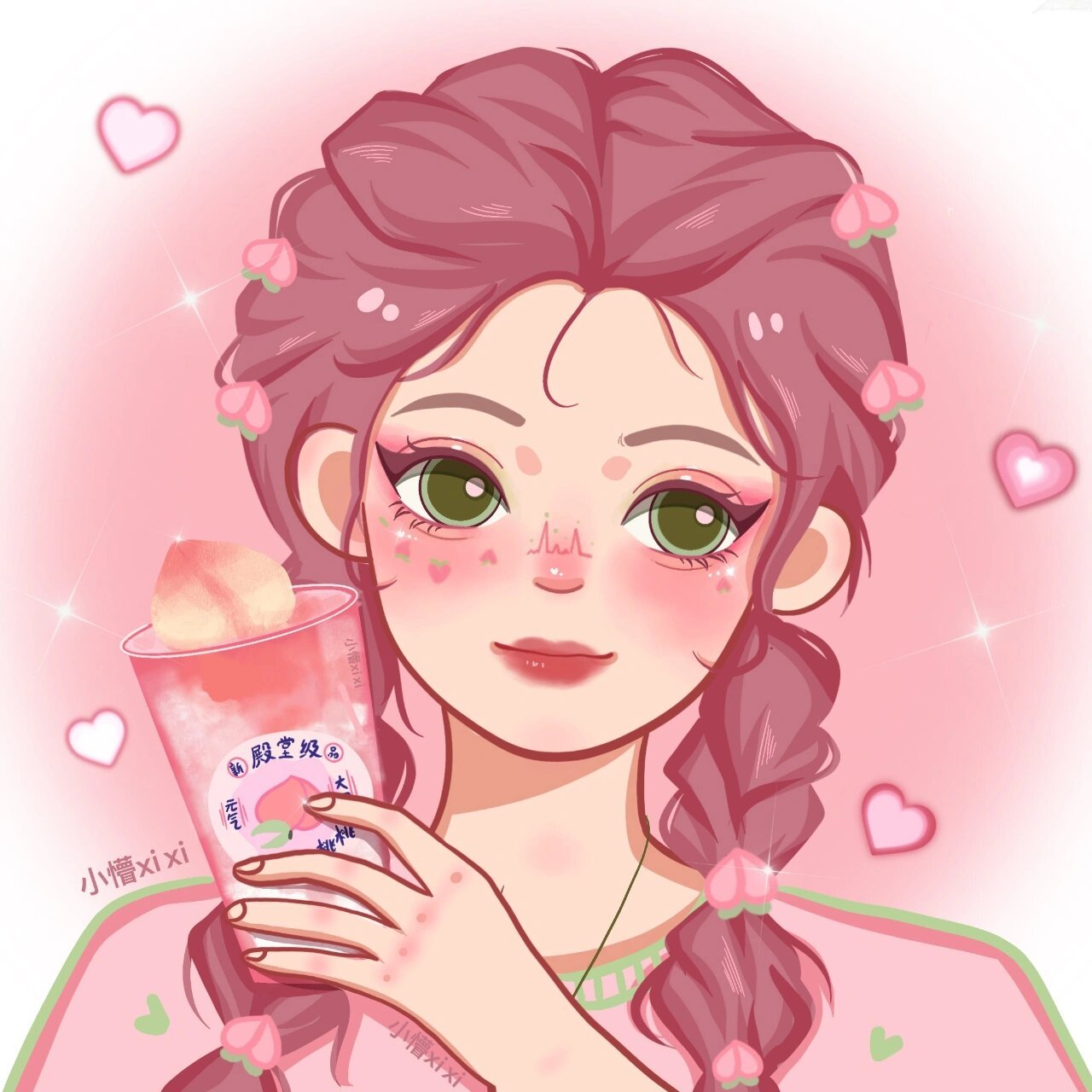 头像又来啦~水果饮品系列闺蜜头像99 水果系列画完一组啦~ 卡通头像